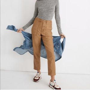 Madewell Griff Tapered Fatigue Pant Eco Size 30 Womens Tan Cotton High rise